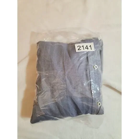 Robert Talbott Carmel 100% Cotton Shirt Mens XL Blue Herringbone Long Sleeve - Picture 13 of 13